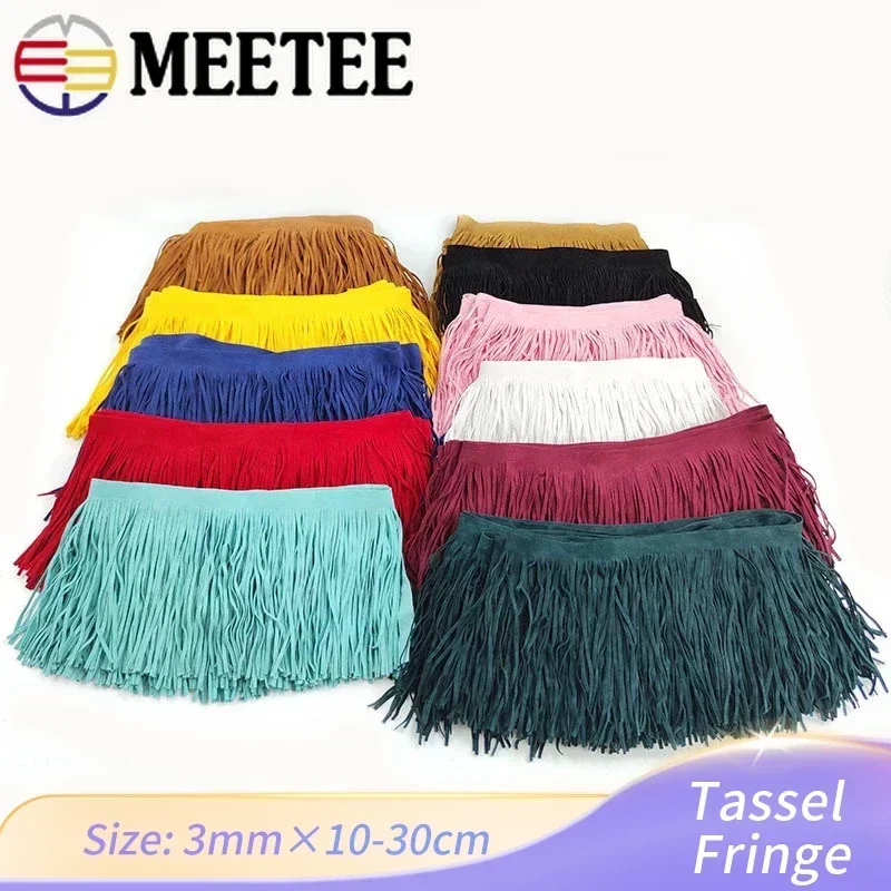 

2Meters 10-30cm 3mm Leather Suede Tassel Fringe Lace Trims for Sewing Handbag Dresses Decor Ribbon DIY Bag Clothes Accessories