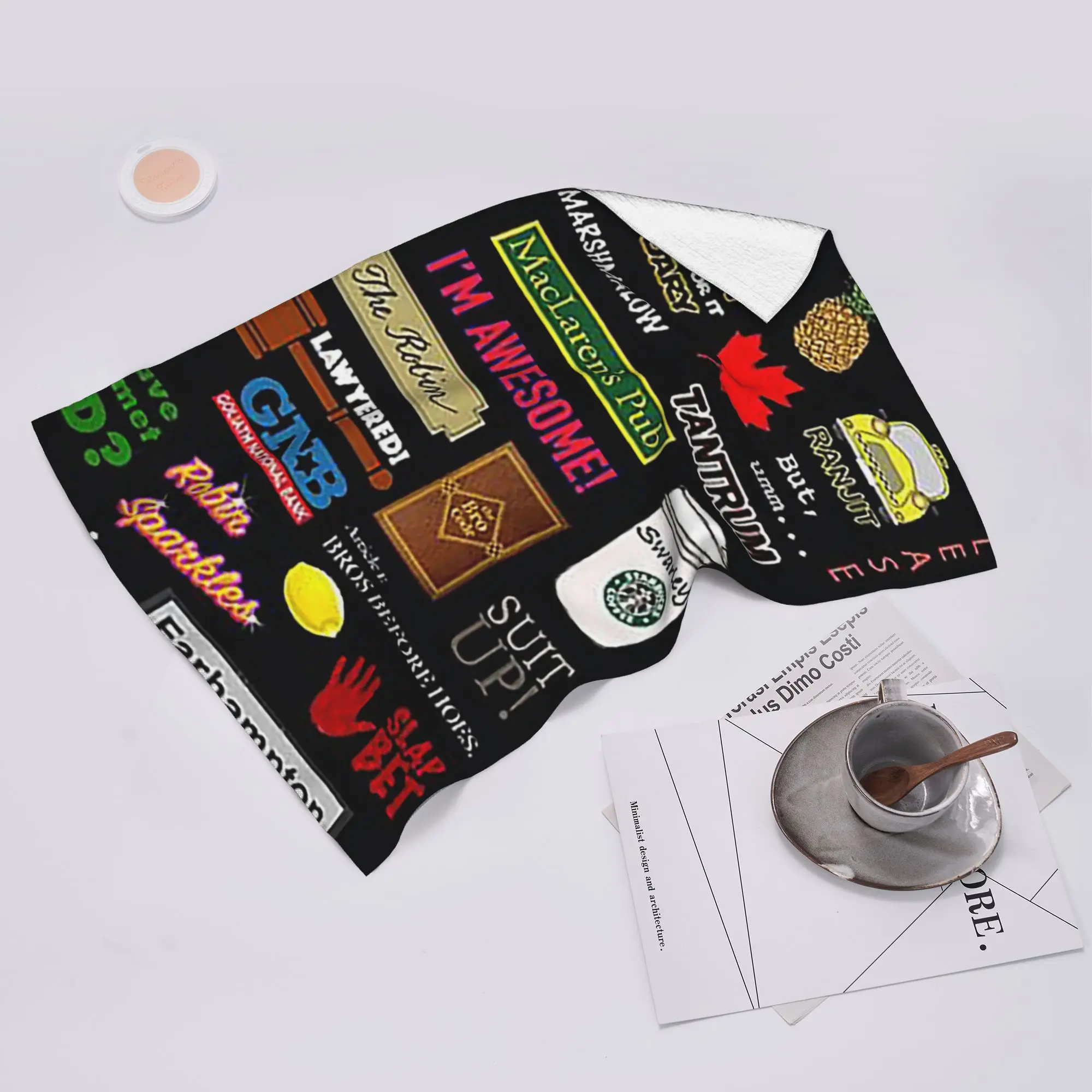 Custom How I Met Your Mother Himym Tv Show Collag Soft Face Towel Quick Dry Pool Bath Cotton Towels Absorbent