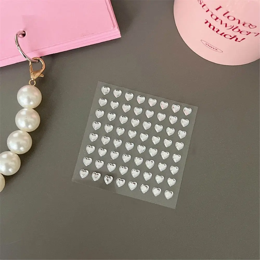 3D Rhinestone Pearl Decorative Sticker Disposable Light Luxury Semi Round Pearl Stickers Self Adhesive Fashion