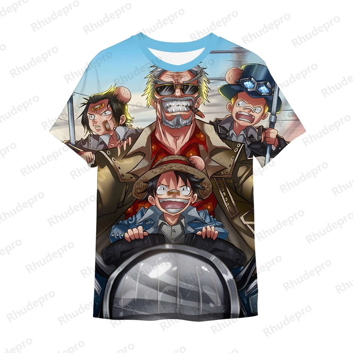 Camiseta masculina Monkey D Luffy Hip Hop, Tops estilo Harajuku, moda de grandes dimensões, Roronoa Zoro, T curto infantil, One Piece