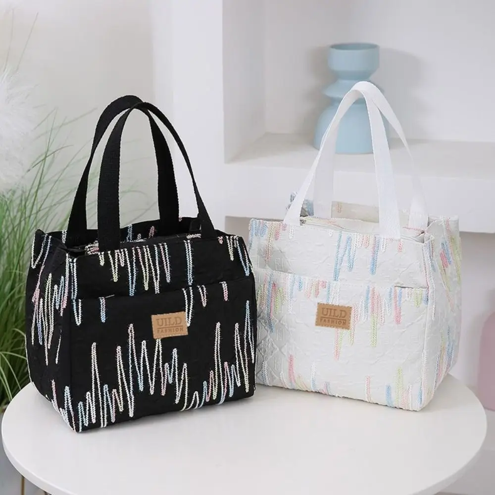 

New Canvas Lunch Bag Large Capacity Thermal Tote Bag Insulated Bag