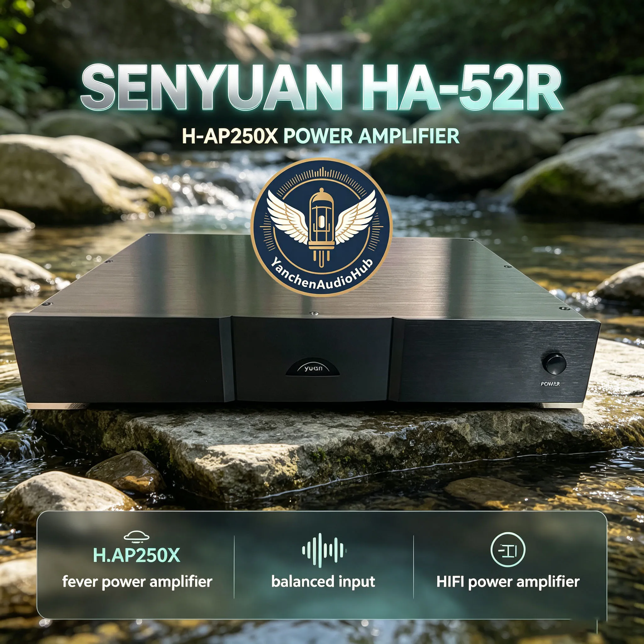 CHN 2027 New Senyuan H-AP250X Flagship Line Fever Power Amplifier Balanced Input HIFI Power Amplifier