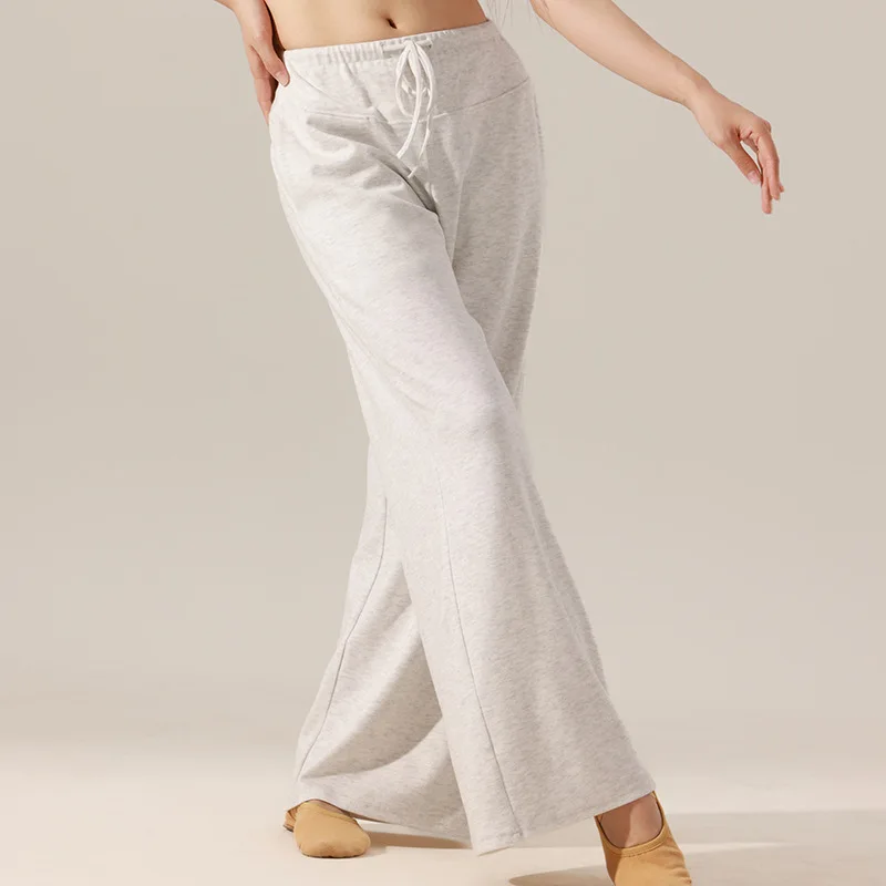 

Dance Practice Pants Women's Modern China Adult High Waist Black Loose Dancing Body Practice Straight Wide Leg Pants