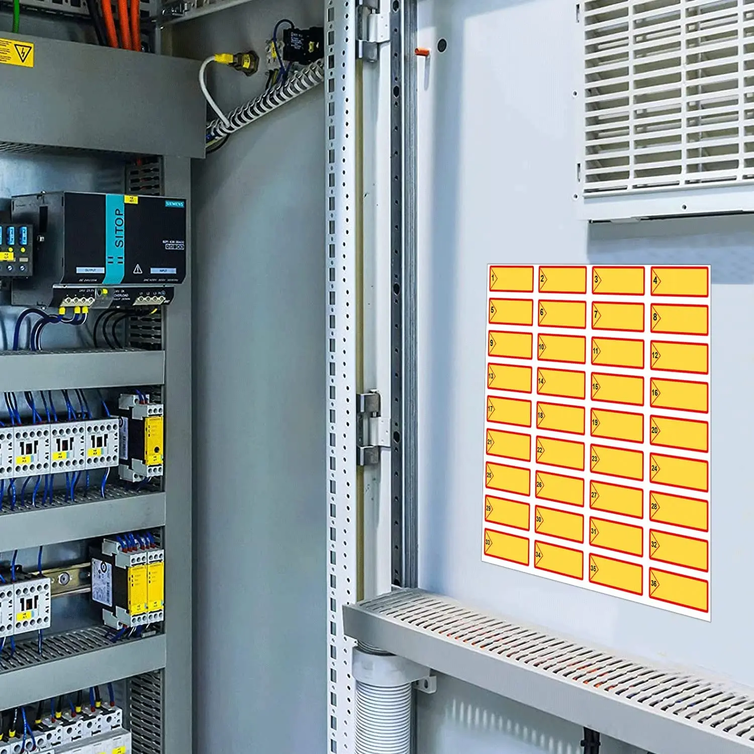 Yellow Circuit Breaker Box Labels Weatherproof Fuse Box Stickers 0.5 X 1.5 Inch Plugs and Lights