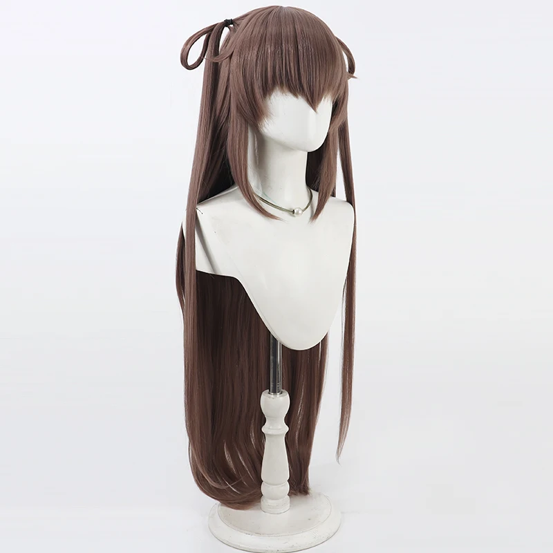 Synthetic Hair Mizuki Yukikaze Cosplay Wigs Game Action Taimanin Mizuki Yukikaze 90cm Long Dark Brown Wig Heat Resistant