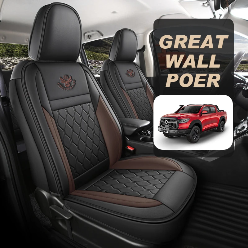 Autocovers Car Seat Cover Leather Specific Customize forGreat Wall Poer Full Covered with Front and Rear Full Complete Set