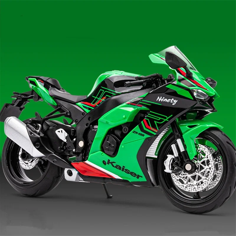 1:12 Kawasaki Ninja ZX-10R Legering Sport Motorfiets Model Diecasts Straat Racing Motorfiets Model Geluid en Licht Kinderen Speelgoed Gift