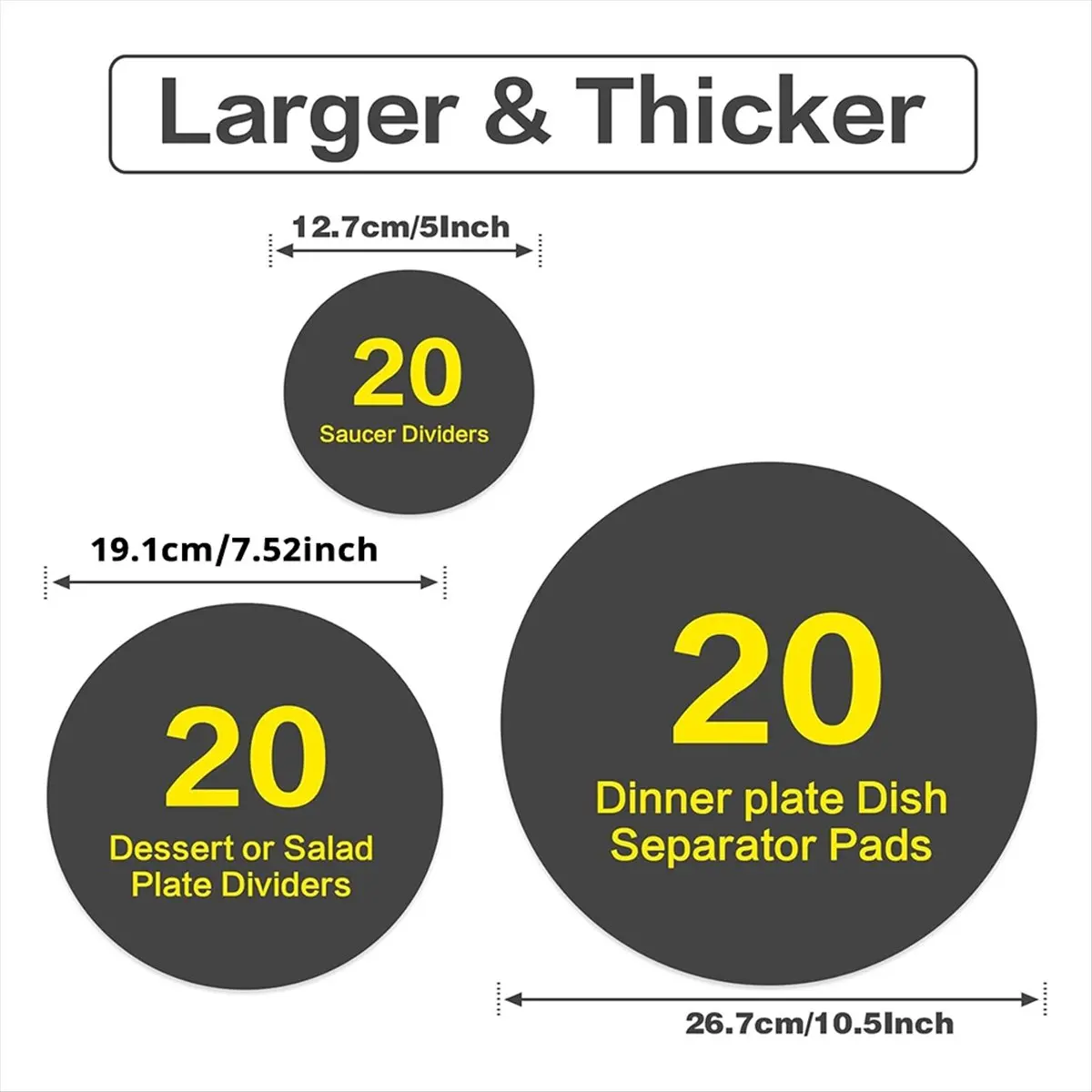 REST Plate Separators Storage,60pcs Thick Soft Felt Plate Dividers for China, Dish, Coffee Saucers Protecting and Stacking B