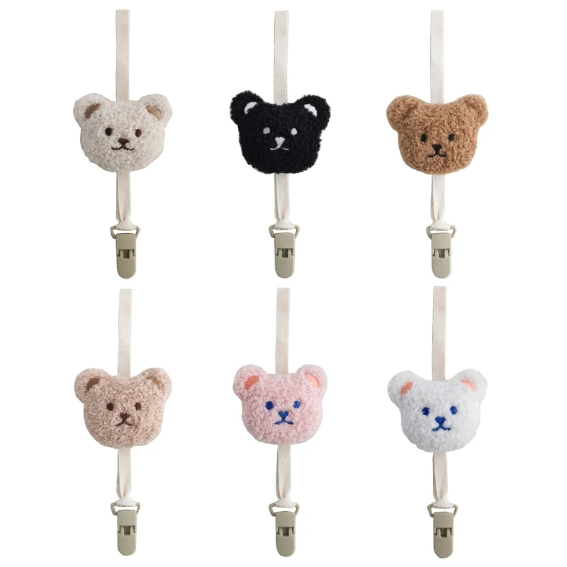 Anti Drop Pacifier Clip with Bear Designs Cotton & Plastic Pacifier Anti Drop