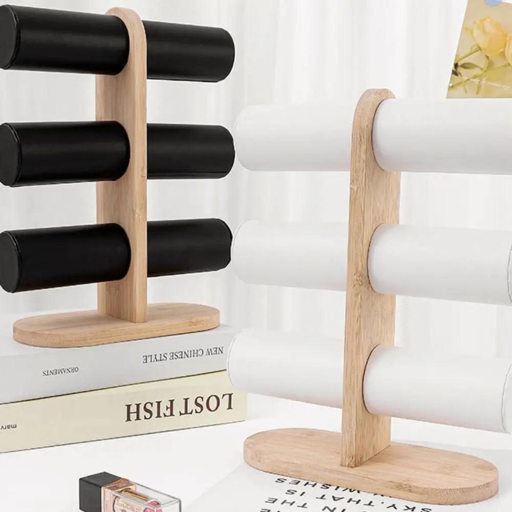 

Новая трехслойная рамка для демонстрации ювелирных изделий, фланелевая деревянная стойка для хранения браслетов, прочная простая подставка для браслетов