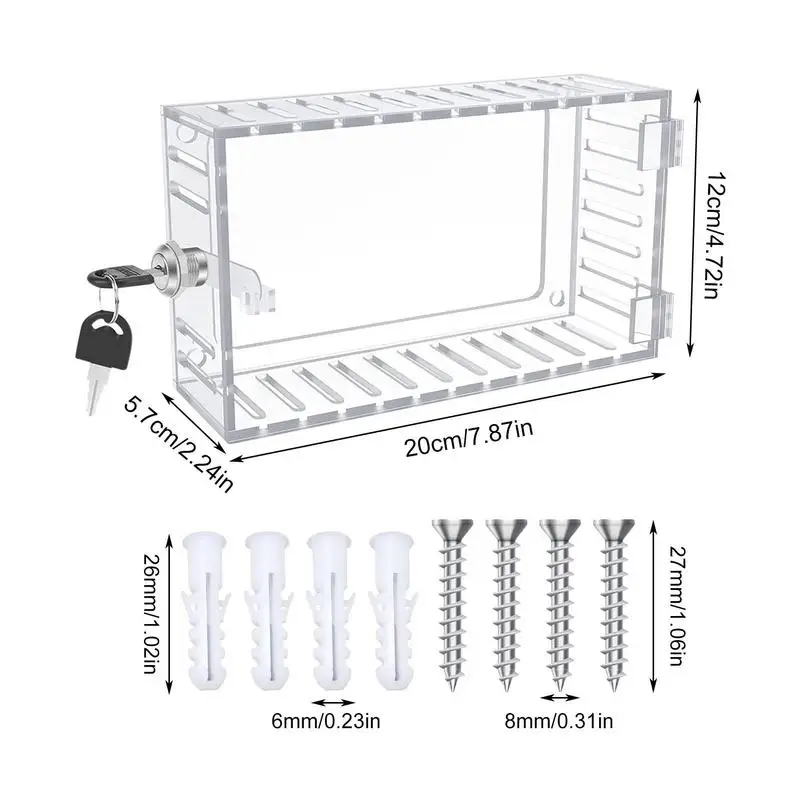 Universal Thermostat Lock Box With Key Clear Acrylic Thermostat Cover With Lock Thermostat Guard Thermostat lock box