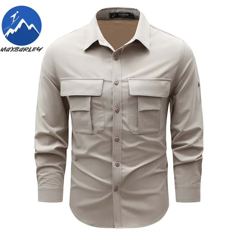 

2026 New Shirt Men Spring Autumn Outdoor Fishing Thin Multi-pocket Shirts Man Casual Quick-drying Breathable Long-sleeved Tops