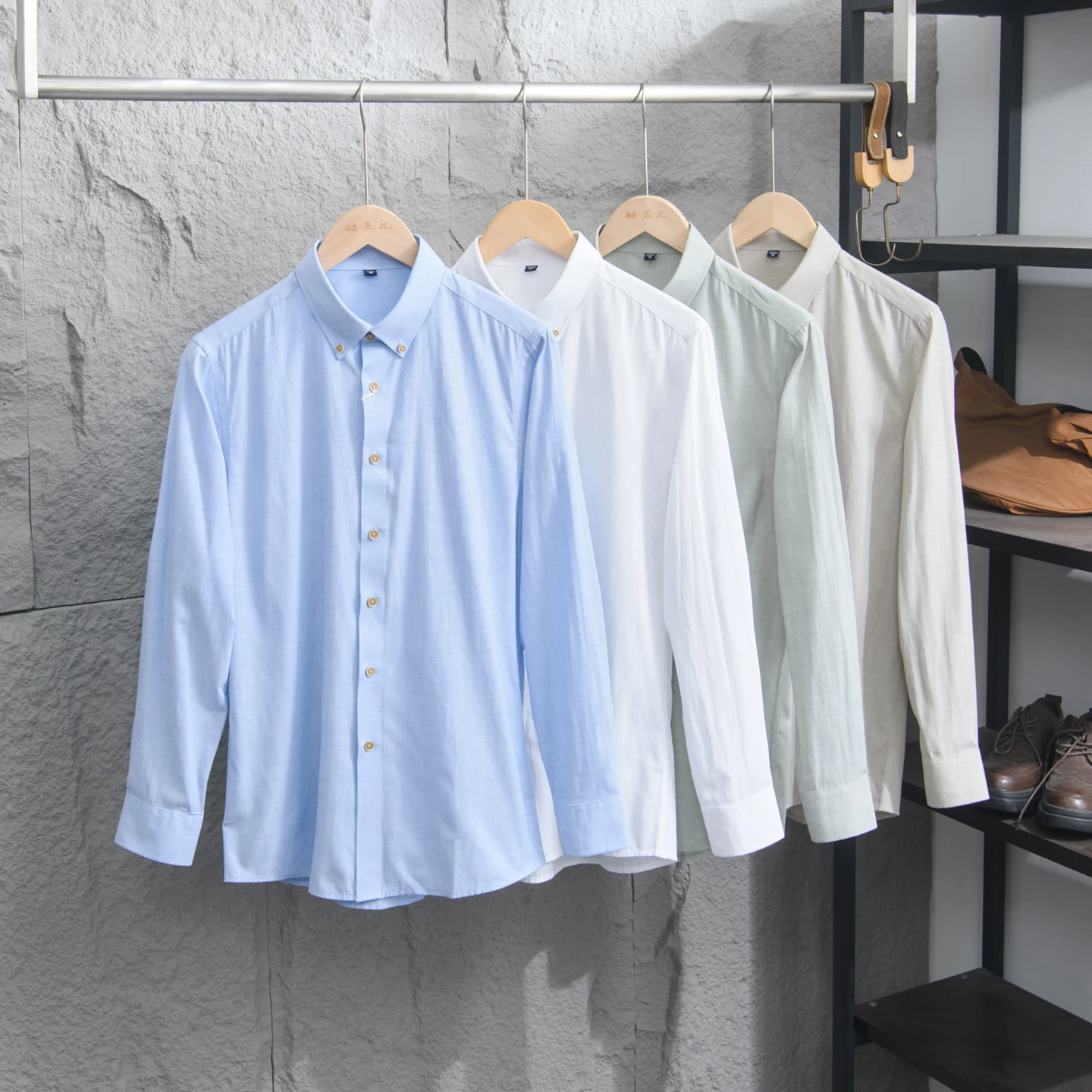 High End Modal Linen Shirt Men's Casual Commute Long Sleeve  Color Business Shirt Breathable Comfortable Spring Summer
