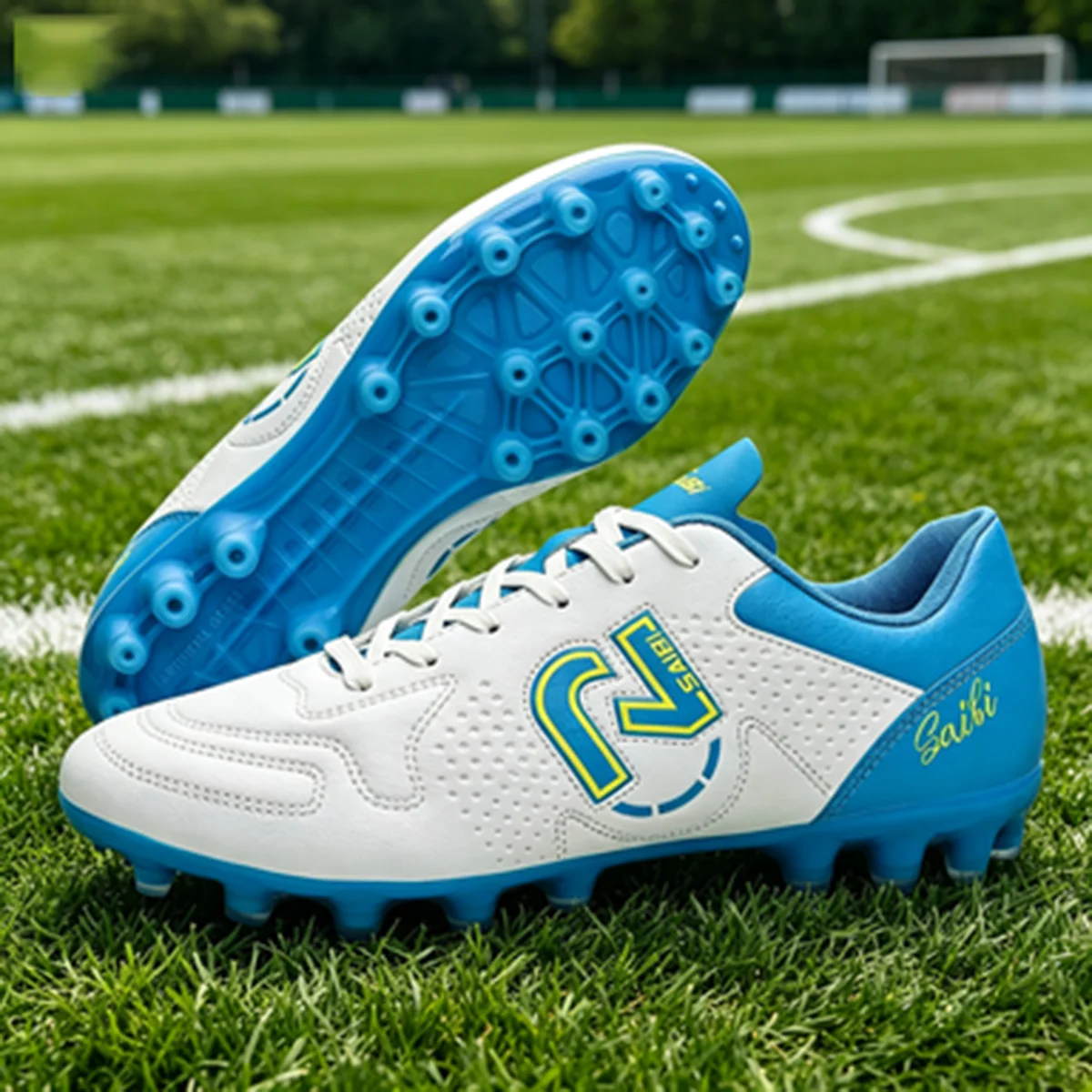 Wear-Resistant Children Football Boots PU Woven Upper TPU AG FG Studs Breathable Anti-Slip Youth Outdoor Sports Shoes