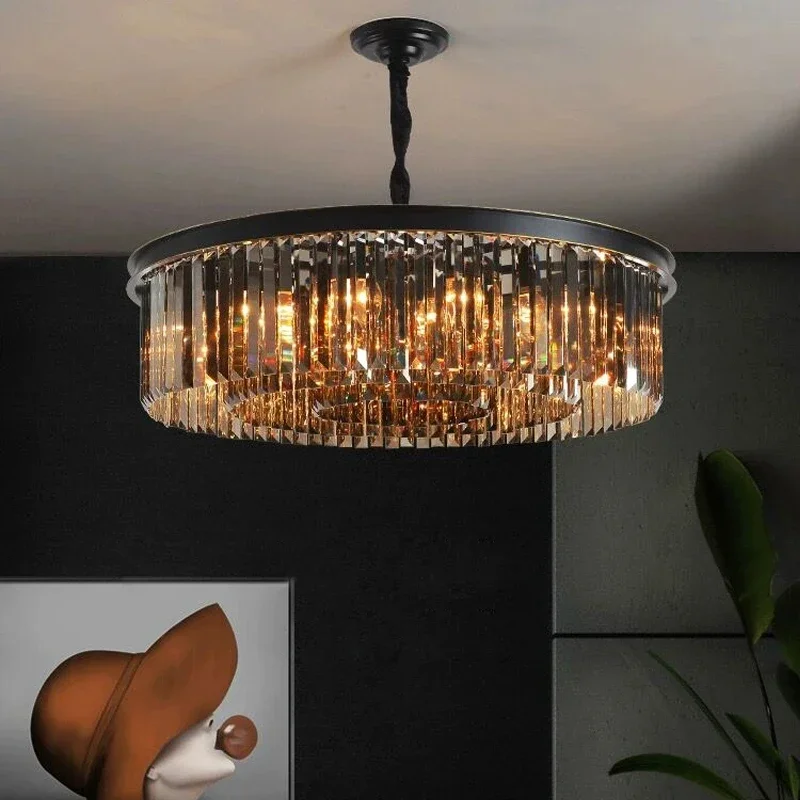 lustre de cristal luxuoso americano lampada de teto moderna nordica para sala de estar sala de jantar quarto hotel decoracao de casa 01