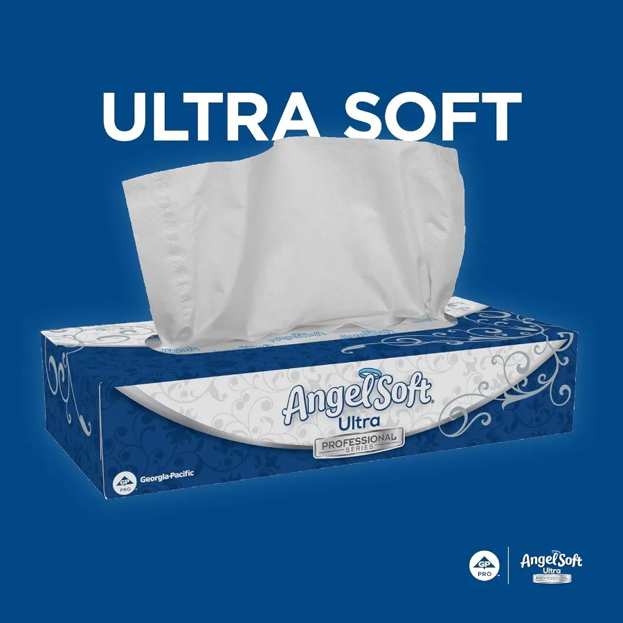 GeorgiaPacific Angel Soft Ultra Professional Series Premium 2Ply Facial Tissue for Office and Home Use 126 Sheets per Box 10 Fl