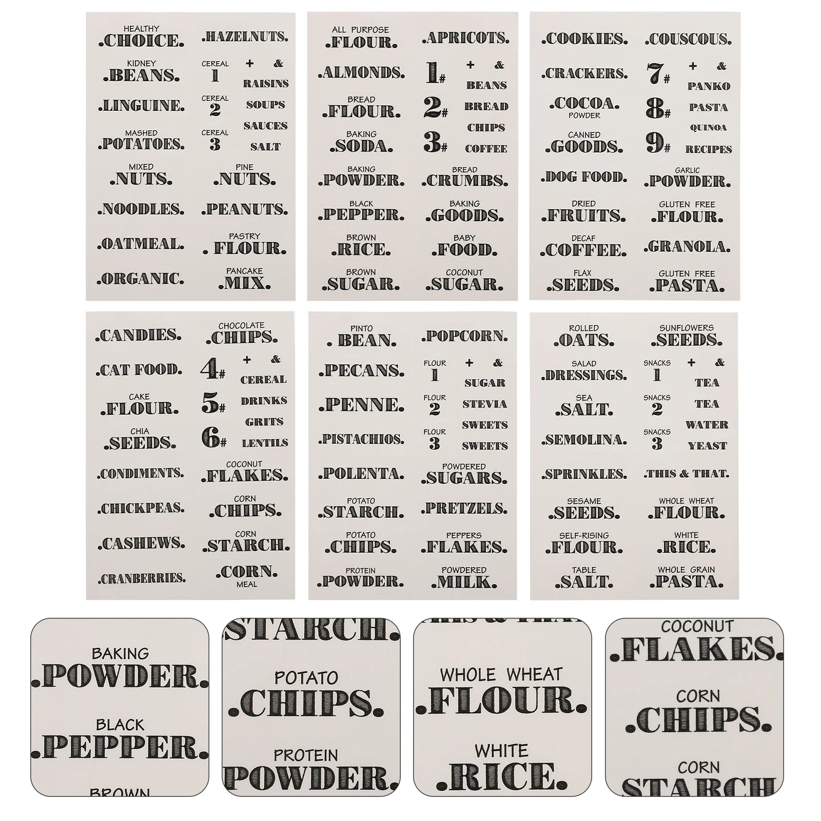 Adesivos de data de comida de cozinha à prova d'água, 6 peças, material ecológico, fácil aderência, sem danos ao corpo, design exclusivo para organização