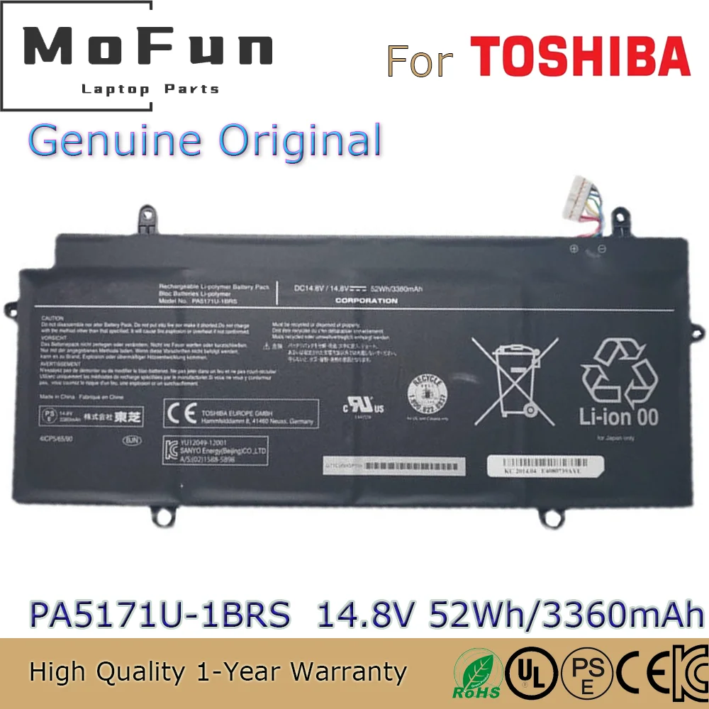 

Совершенно новый оригинальный Φ 14,8 V 52Wh Аккумулятор для ноутбука Toshiba CB30 CB30A PA5171U-1BRS 41CP5/65/90