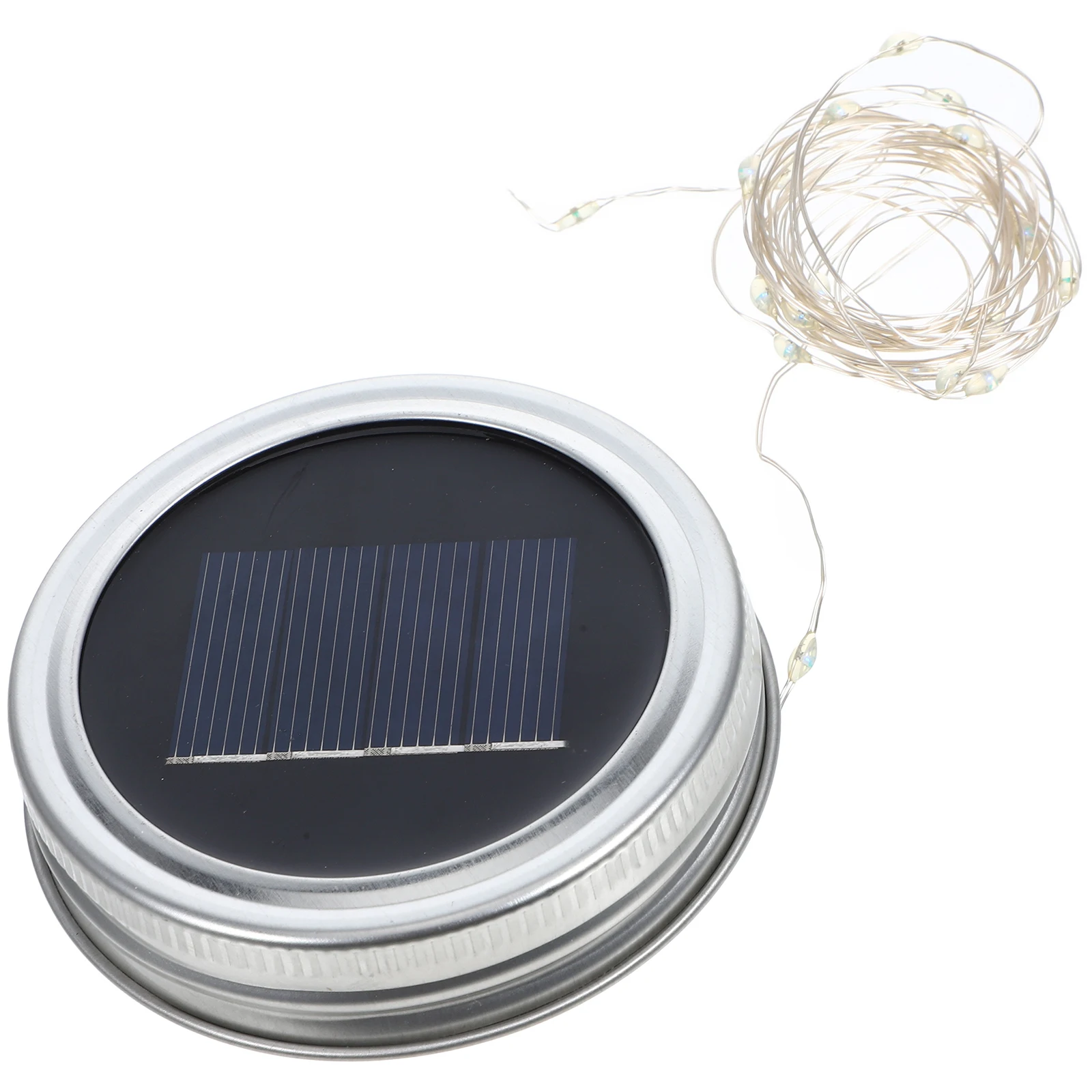 

Bottle Cap String Lights Jar Fairy Solar Lids Blue Decorative Outdoor Garden