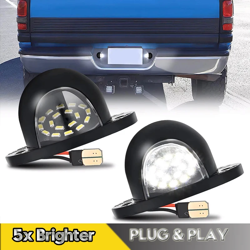 

2Pcs For Dodge Ram 1500 2500 3500 Pickup 1994-2002 LED Number License Plate Lamps No Error 6000K White Car Accessories