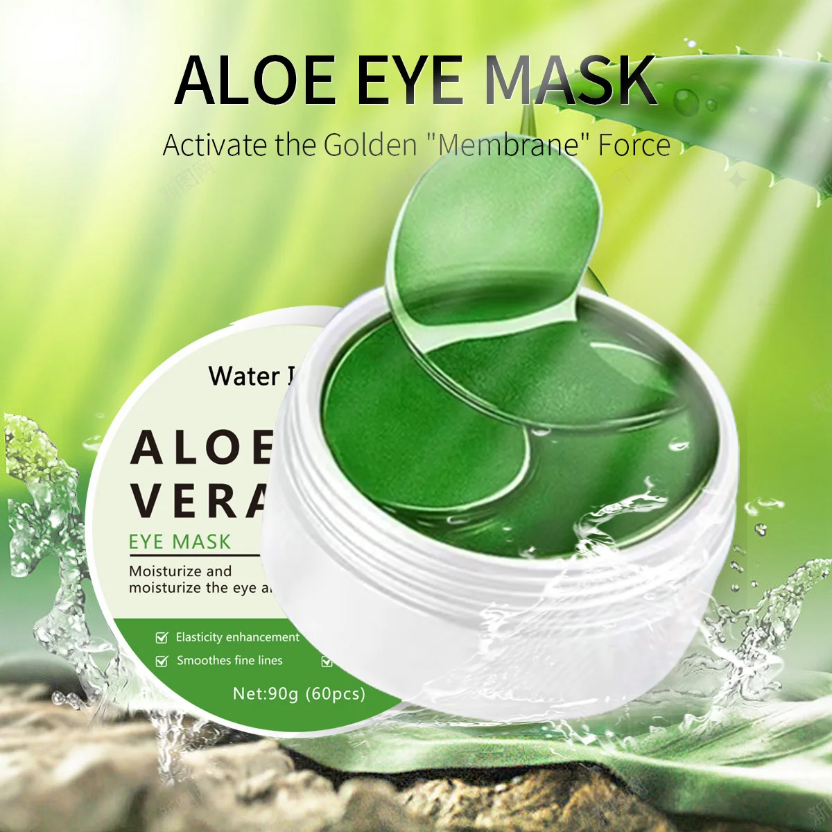 60pcs Aloe Vera Collagen Eye Mask Anti Dark Circles Eyes Bags Moisturizing Anti-Wrinkles Eye Patches Eyes Skin Care Products