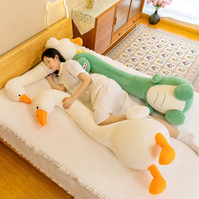 Big Size Longnecked Green Dinosaur Plush Pillow Soft Stuffed Animal Giant White Goose Plushies Doll BaBy Appease Toys Home Decor