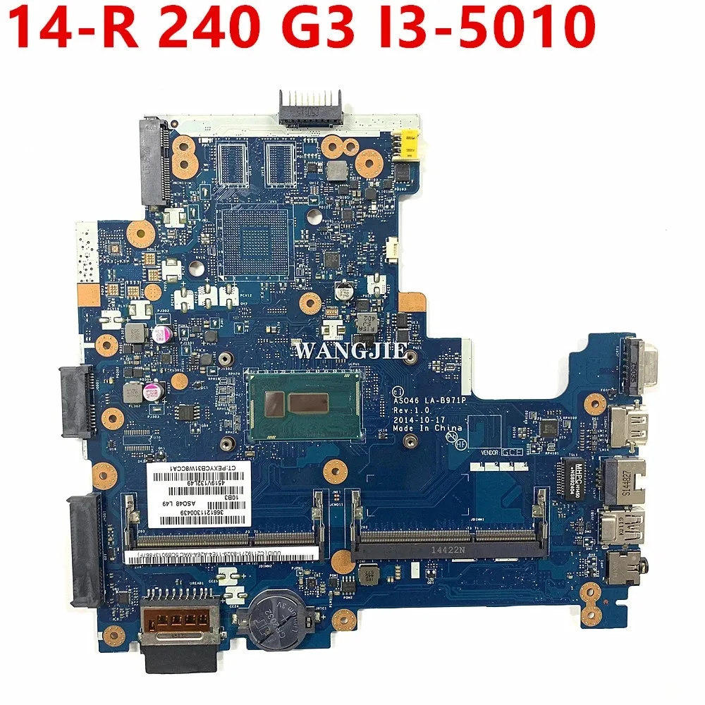 

ZSO46 LA-B971P i3-5010 CPU Mainboard For HP 14-R 240 G3 791763-501 791763-001 Laptop Motherboard 100% Tested