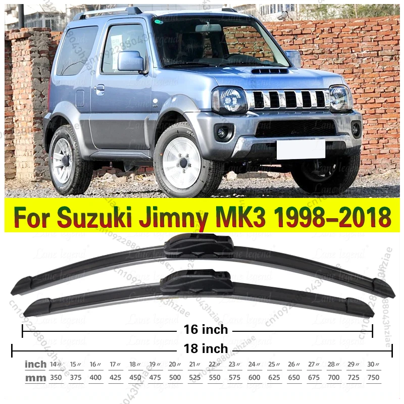 Auto Wischer Front Wischer Klingen Für Suzuki Jimny MK3 1998-2018 1999 2000 2001 Windschutzscheibe Windschutz Fenster Regen Pinsel 18 "+ 16"