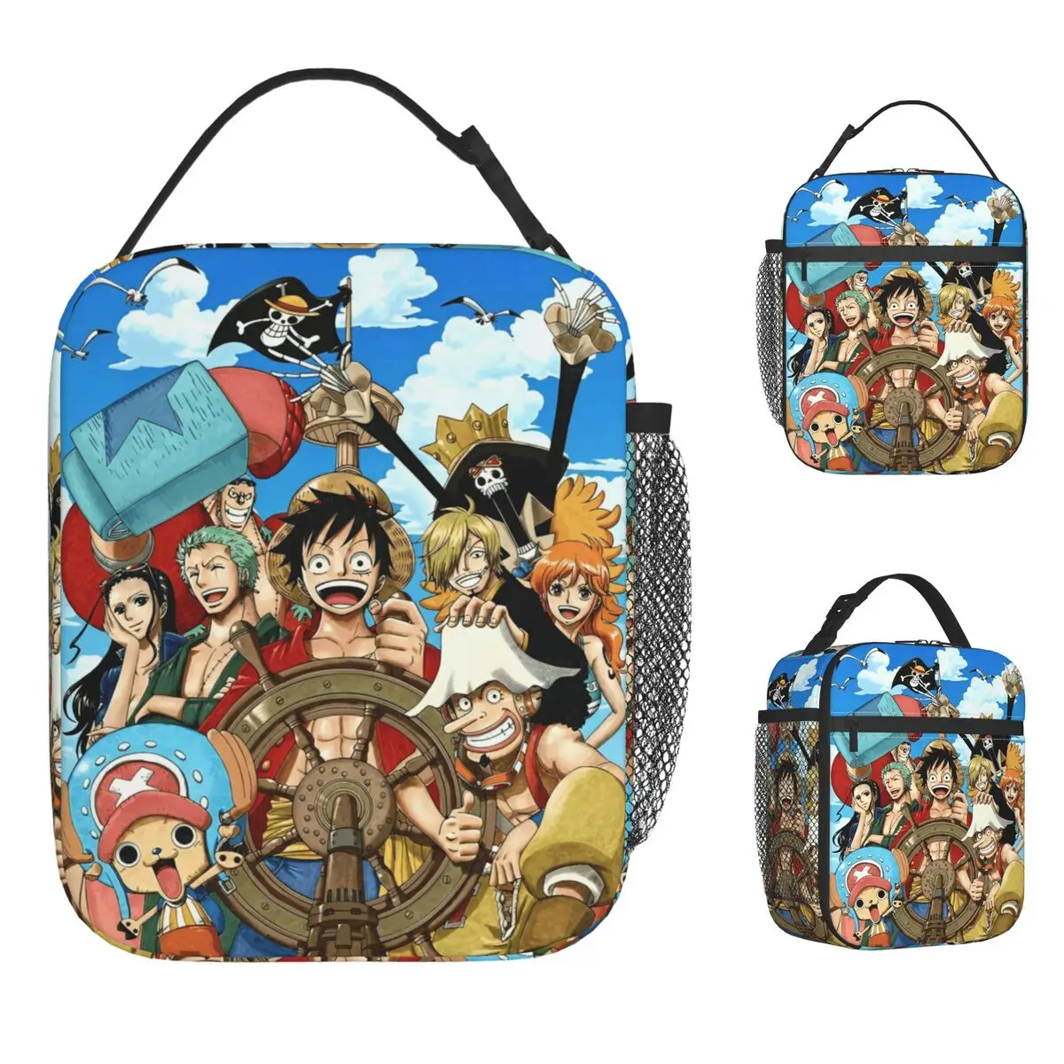 

Японская аниме-сумка-холодильник с изоляцией для обеда Луффи Контейнер для еды, большая емкость, ланч-бокс, сумка для хранения еды, пляжная уличная сумка