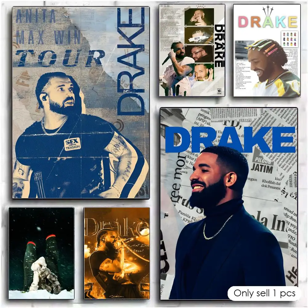 Popular Rapper D-drake Painting Calligraphy HD Canvas Wall Art | Waterproof Fade-Resistant | Minimalist Unframed Wall Decor