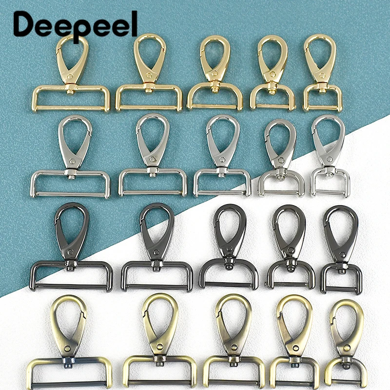 2Pcs Deepeel 13-38mm Metal Bag Buckles Lobster Swivel Detachable Clasp KeyChain Handbag Webbing No-Sewing Hardware Accessories