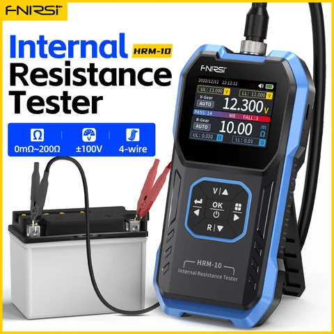 FNIRSI HRM-10 배터리 전압 내부 저항 테스터, 고정밀 AC 산 리튬 납 자동차 배터리 캐패시터 테스터, 18650