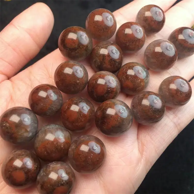 

2PCS Natural Aura Quartz Ball Bead Carving Making For Earring Bracelet Jewelry Gift DIY Accessories 13-14MM