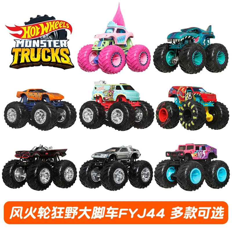 Hot Wheels Monster Trucks de juguete para niños, Fyj44, Hw Tiger Shark, Bigfoot Poppy, coche modelo fundido a presión a escala 1/64, regalo de cumpleaños, 2025