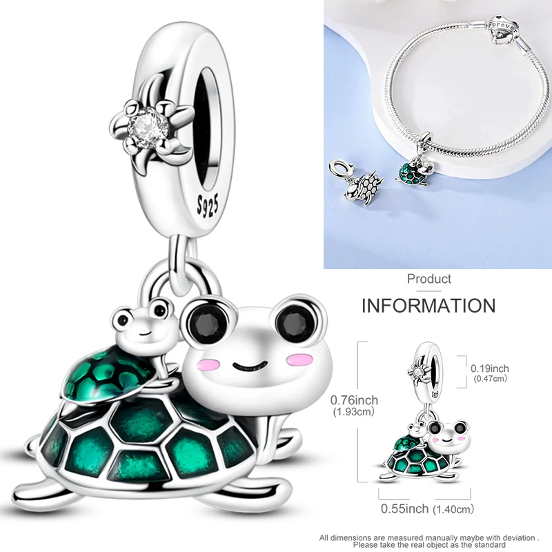 2026 925 Sterling Silber Grüner Glücks-Zirkon Vierblättrige Kleeblatt-Serie Charms Niedliche Hundeperlen Passend für Armbänder DIY Schmuck Originelle Frauengeschenke – Detail 20