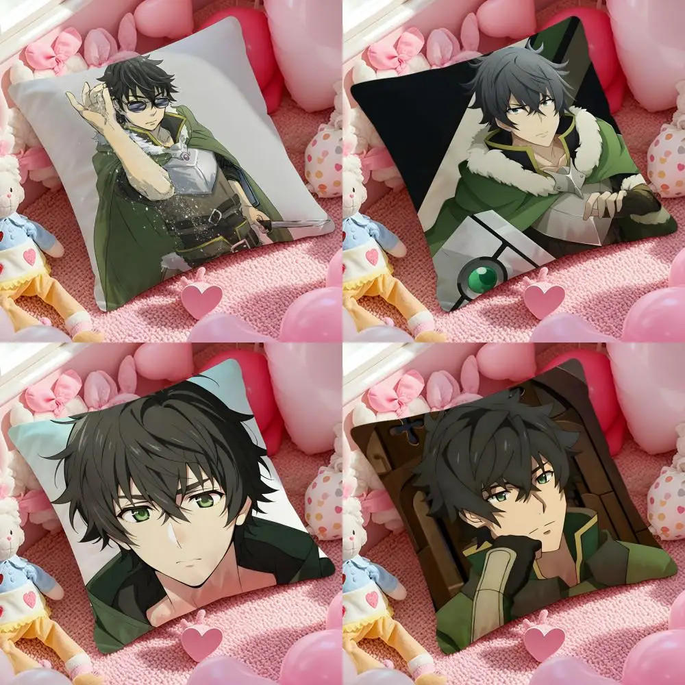 

The Rising Of The Shield Hero Cushion Cover Anti-dustmite Pillowcase Invisible Zipper Silky Short Plush Sofa Cushion Cover