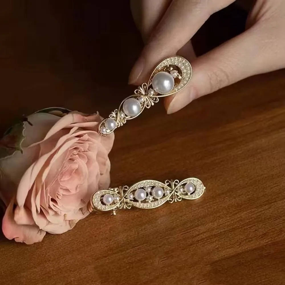 Popular Fashion Pearl Bangs Hairpins Women Girls Hair Clips Clamp Barrette Accessories For Hairgrip Headdress