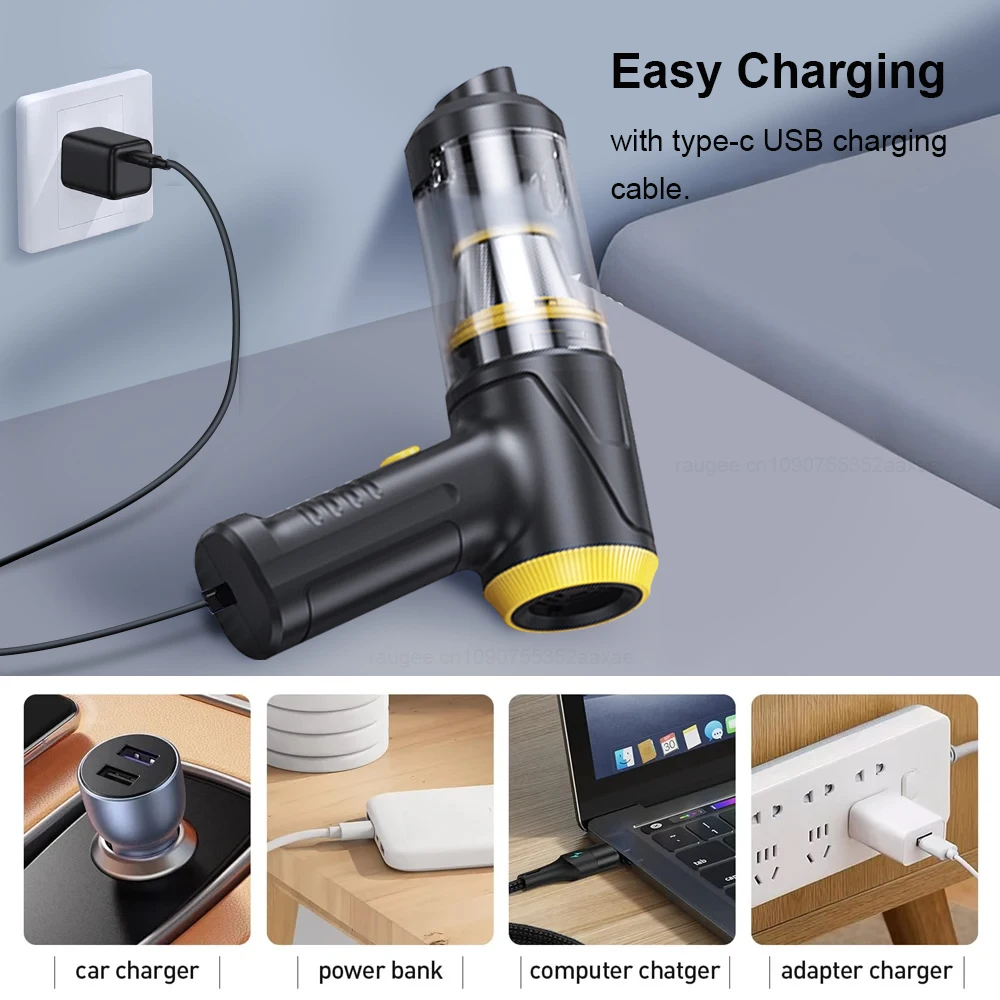 Wireless Car Vacuum Cleaner 7 in 1 Rechargeable 12000PA Handheld Vacuum Cleaner And Blowing Protable Home Cleaner Appliance