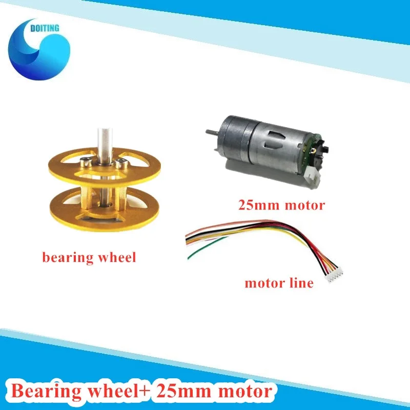 سبائك الألومنيوم معدن تحمل عجلة + 25 مللي متر موتور عجلة معدنية موتور تيار مستمر مجموعة واحدة ملحق ل روبوت خزان الشاسيه Parts بها بنفسك أجزاء