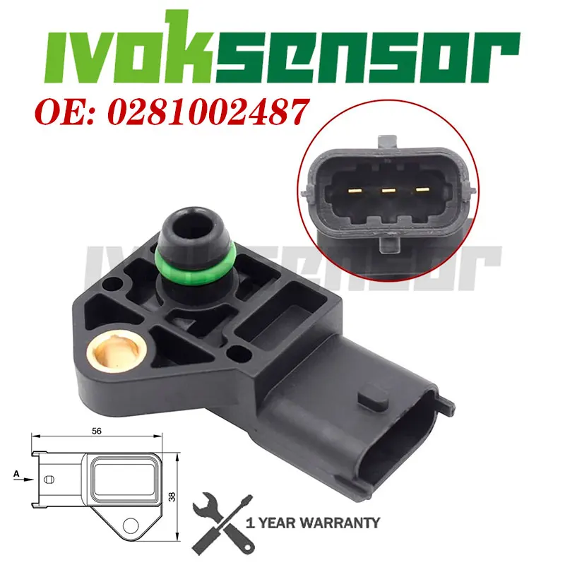 

Датчик абсолютного давления во впускном коллекторе (MAP) 0281002487, 97287868 для Opel/Vauxhall Astra G/H, Combo, Corsa, Meriva 1.7 CDTI