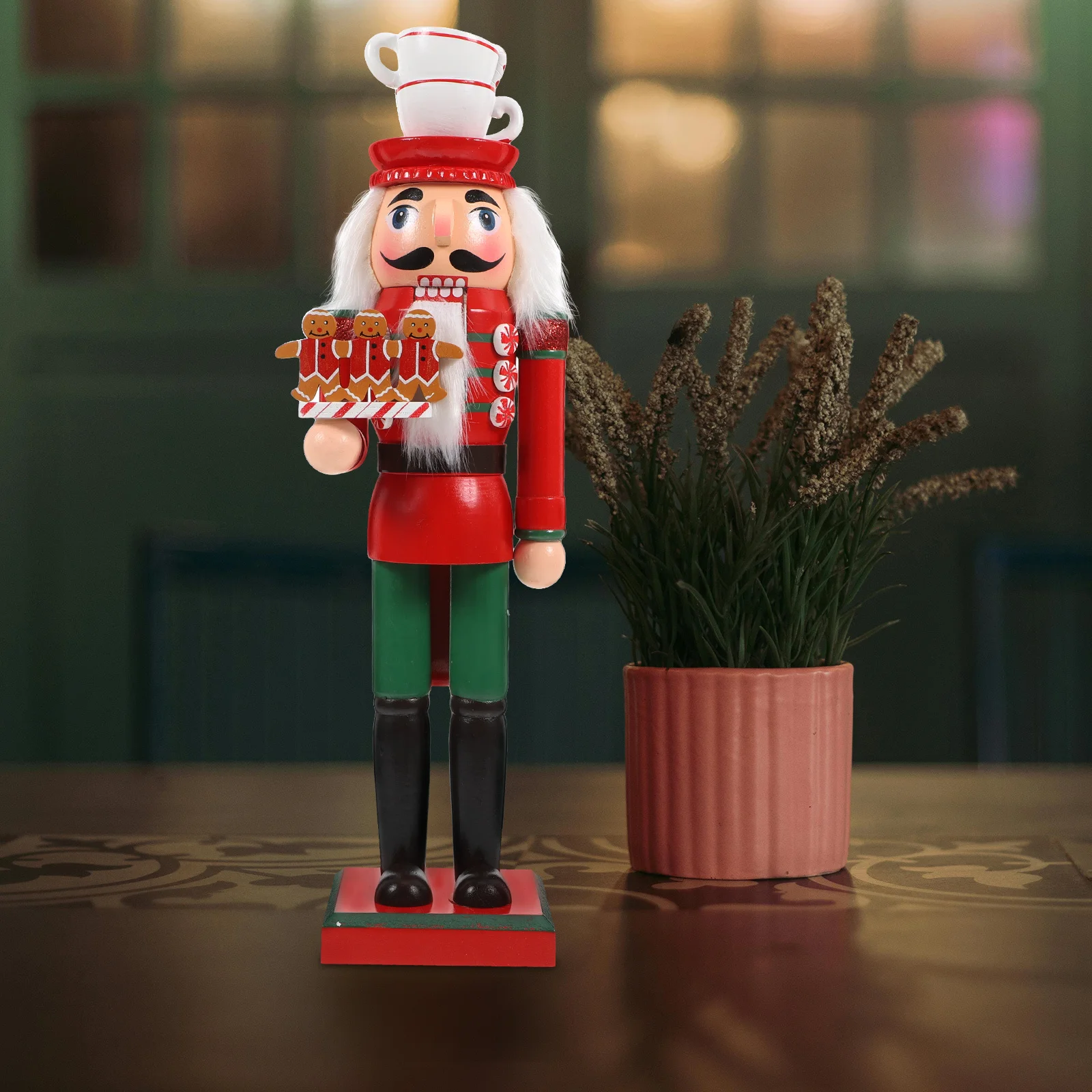 

35cm Classic Wooden Nutcracker Soldier Christmas Gingerbread Holiday Decoration Centerpiece for Nutcracker Figurine
