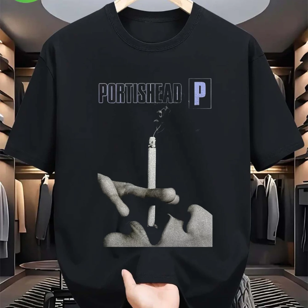 Portishead Band Graphic T-Shirt Classic Black Unisex Tee Featuring Geometric Music Design Available in Short Long Sleeve Options