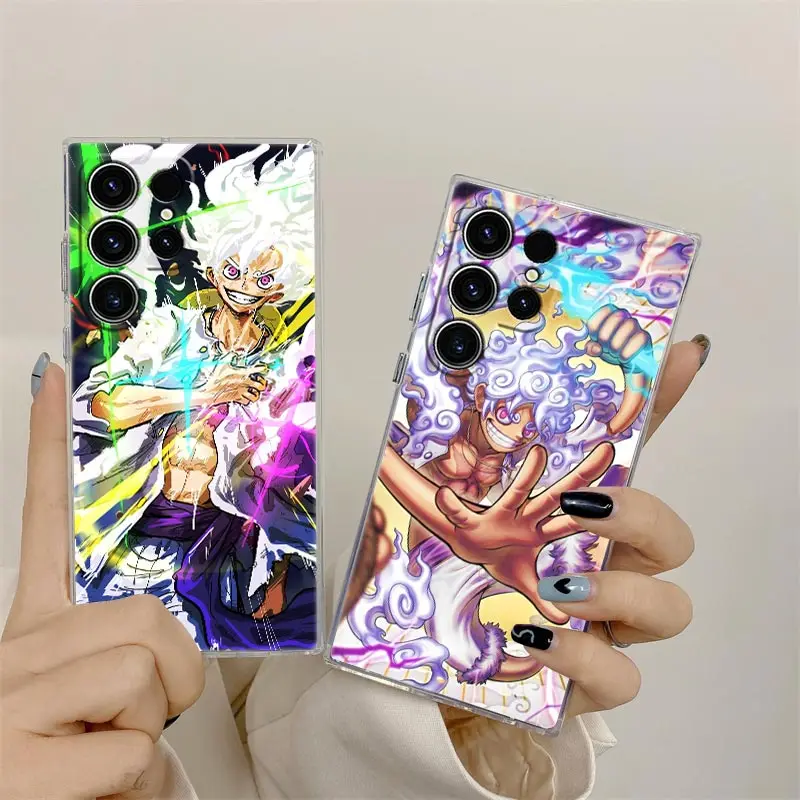 LUFFY GEAR 5 O-One Anime Piece S26 Ultra Case For Samsung Galaxy S25 S26 S24 S23 Ultra S22 S20 Plus S21 FE A57 Clear Phone Cover