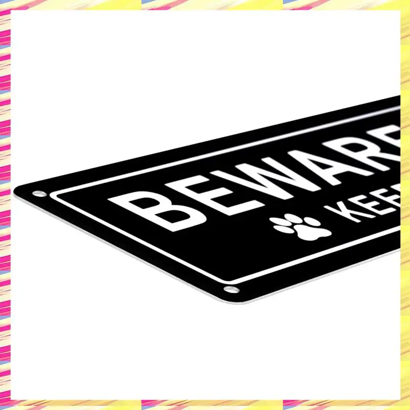 ABJJ Beware Of Dog Sign, Aluminum, Keep Gate Closed Sign For Fence Or Gate Aluminum Metal Sign, Reflective, Fade Resistan