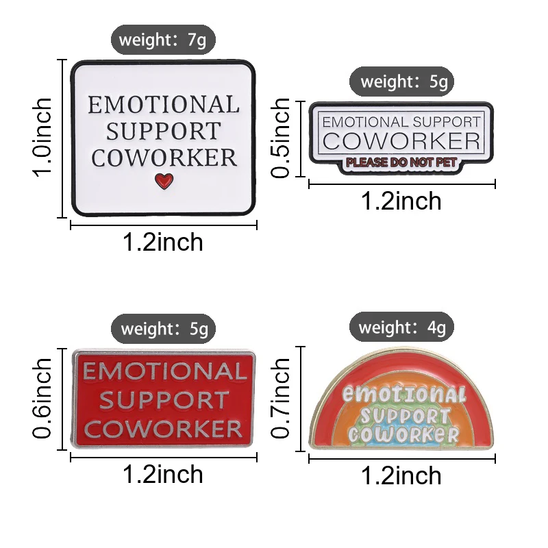 Emotional Support Coworker Do Not Pet Enamel Pin Humor Office Work Quote Brooch Lapel Bags Badge Jewelry Gift for Office workers