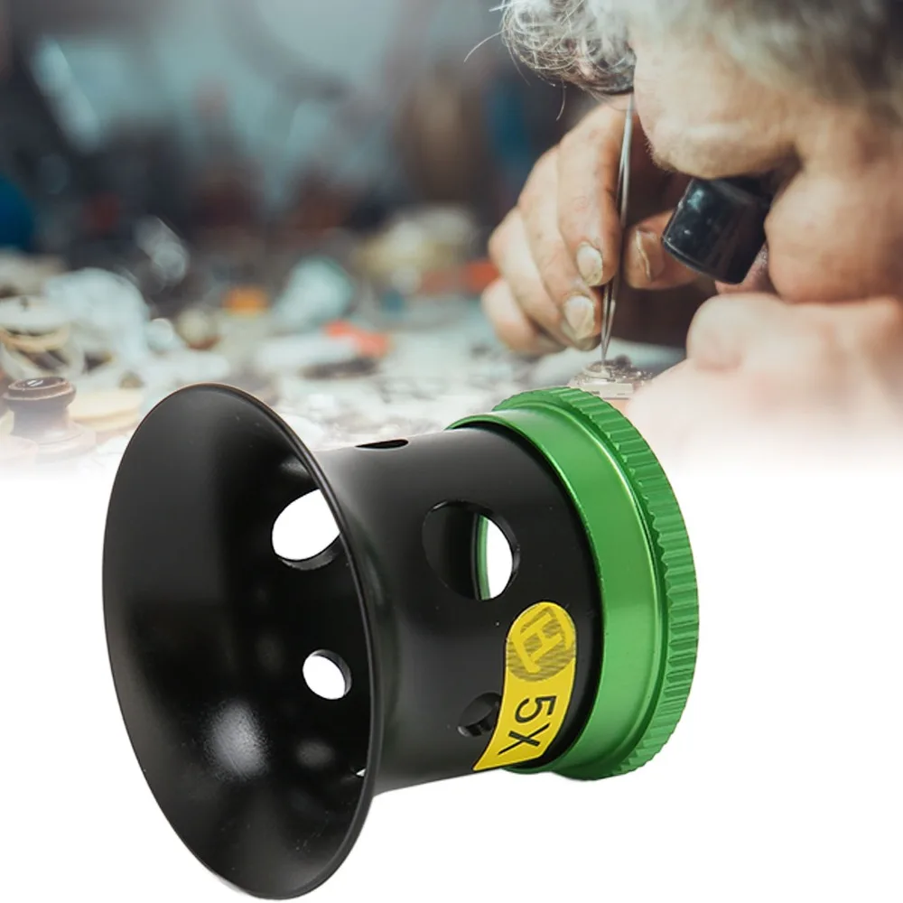 Portable 5X/10X/15X/20X Magnification Eye Loupe Sapphire Glass High Hardness Watchmaker Loupe Jewelry Magnifier Rocks Analysis