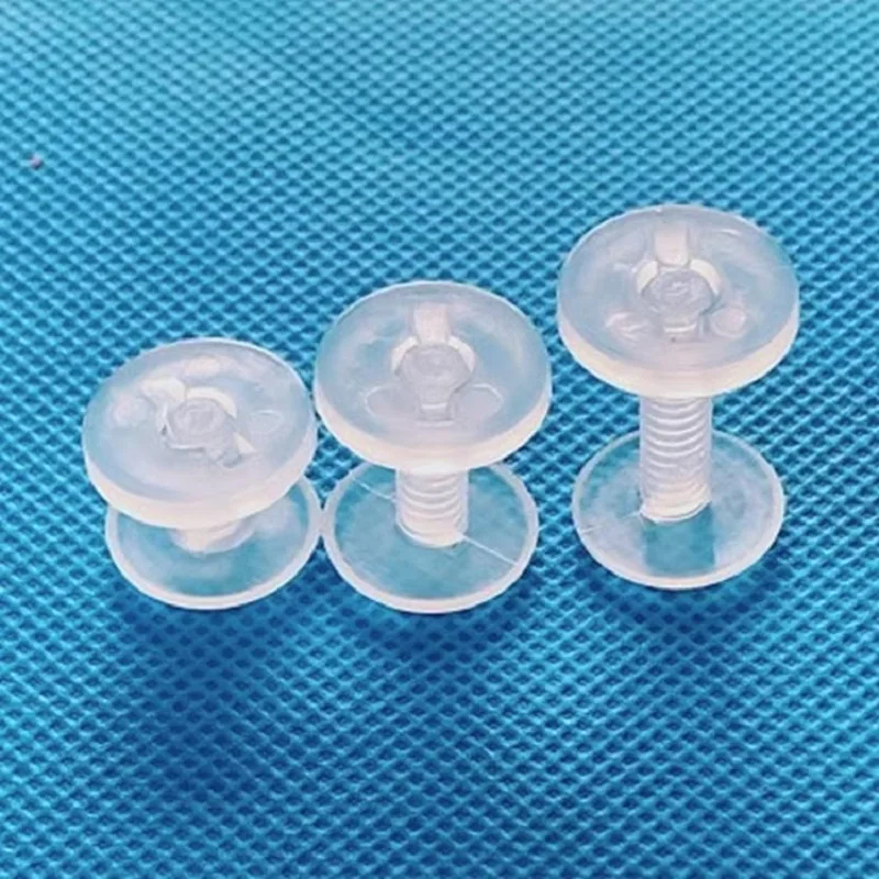 100pcs M5 transparent plastic stationery buckle letter buckle rivet counter screw ledger buckle length 8mm 40mm screw buckle