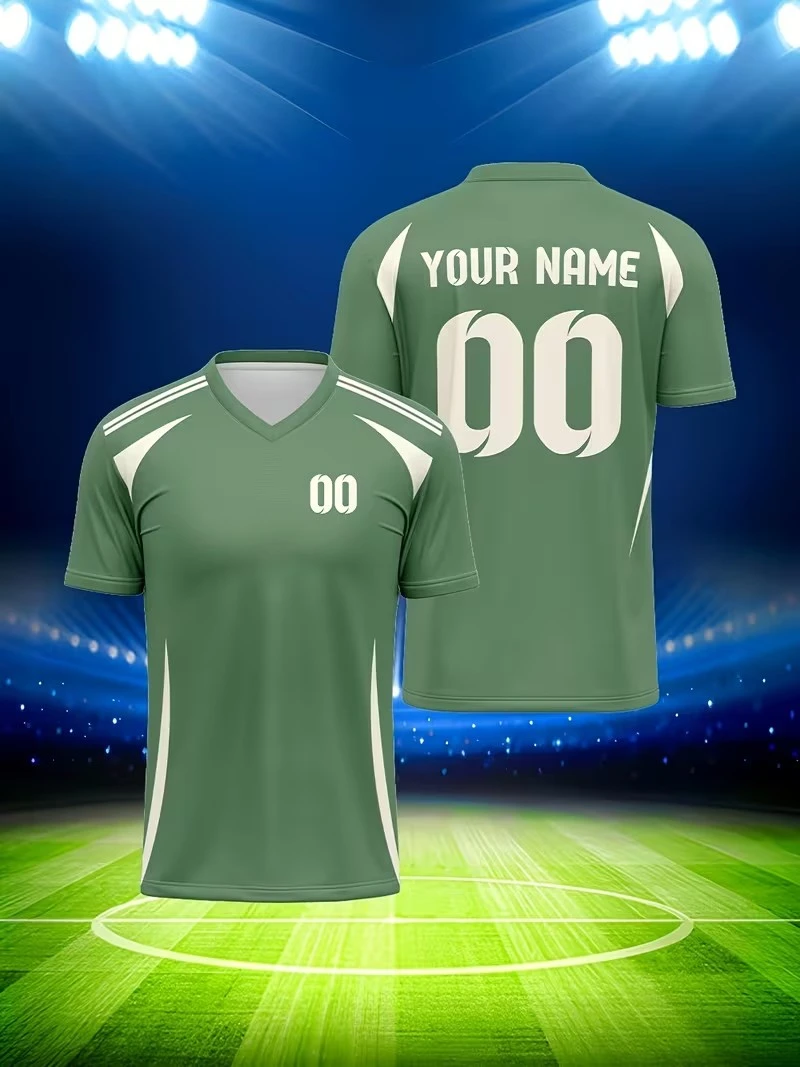 3D Printed Custom Name Team Name Numbers Football Jersey New Sports T Shirts Stripe E-sports Jerseys Cool V Neck Tops Unisex Tee