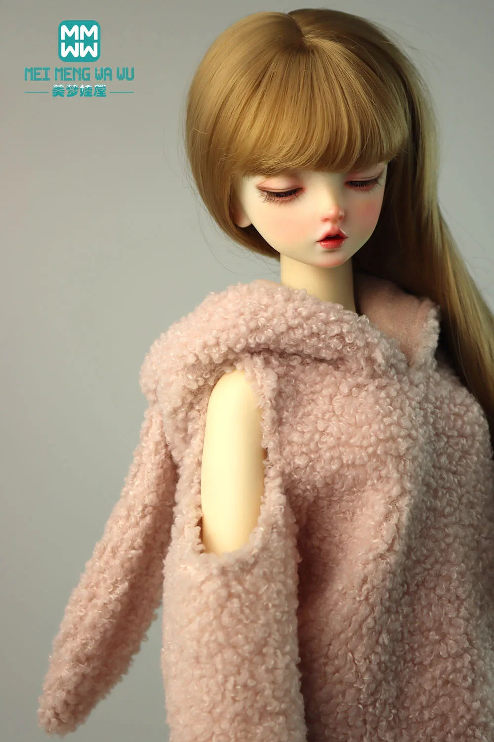 58-60cm 1/3 BJD clothes DD SD Toys Ball Joint Doll DD Doll Accessories Fashion Sherpa Sweatshirt Pink White Grey Khaki