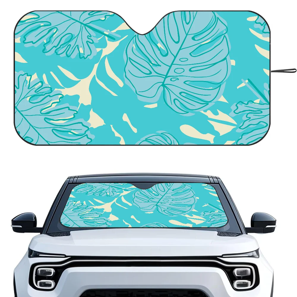 

Tropical Palm Leaves Car SunSha Heat-insulating Aluminum Film Windshield Sunshas UV Rays Blocks Car Sun Visor Protector